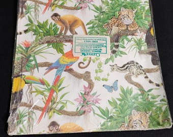 Vintage 'Current' 1991 tropische tuinen cadeaupapier, vellen van 4 - 24 x 30 inch