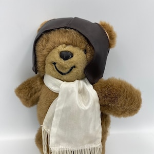 Pilot Aviator Teddy Bear, 1993 by Paws for Thought, Vintage Retro Soft Plush Toy, wonderful gift