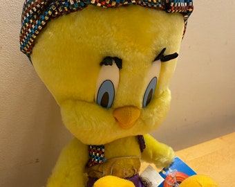 1998 Tweety Bird Dressed as Aladdin Soft Yellow Plush Toy With