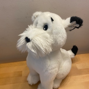 Prachtige witte jaren 90 Cartoon Eyed Dog van Russ Berrie, mooi in uitstekende staat met label