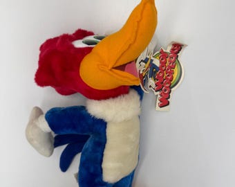 Vintage Woody Woodpecker Retro Plush Soft Toy with Swing Tag, Walter Lantz, Play by Play