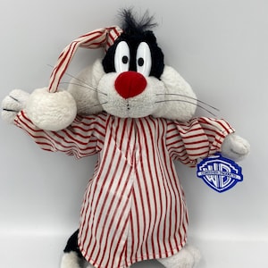 1998 Sylvester die Katze im Nachtkleid Stofftier - Retro von Looney Tunes 1990er Jahre
