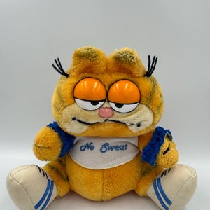 Garfield 'No Sweat' Katze Vintage Retro weiches Plüschtier von Dakin aus der 1980er Jahre TV-Serie 1978-1981, United Feature Syndikat