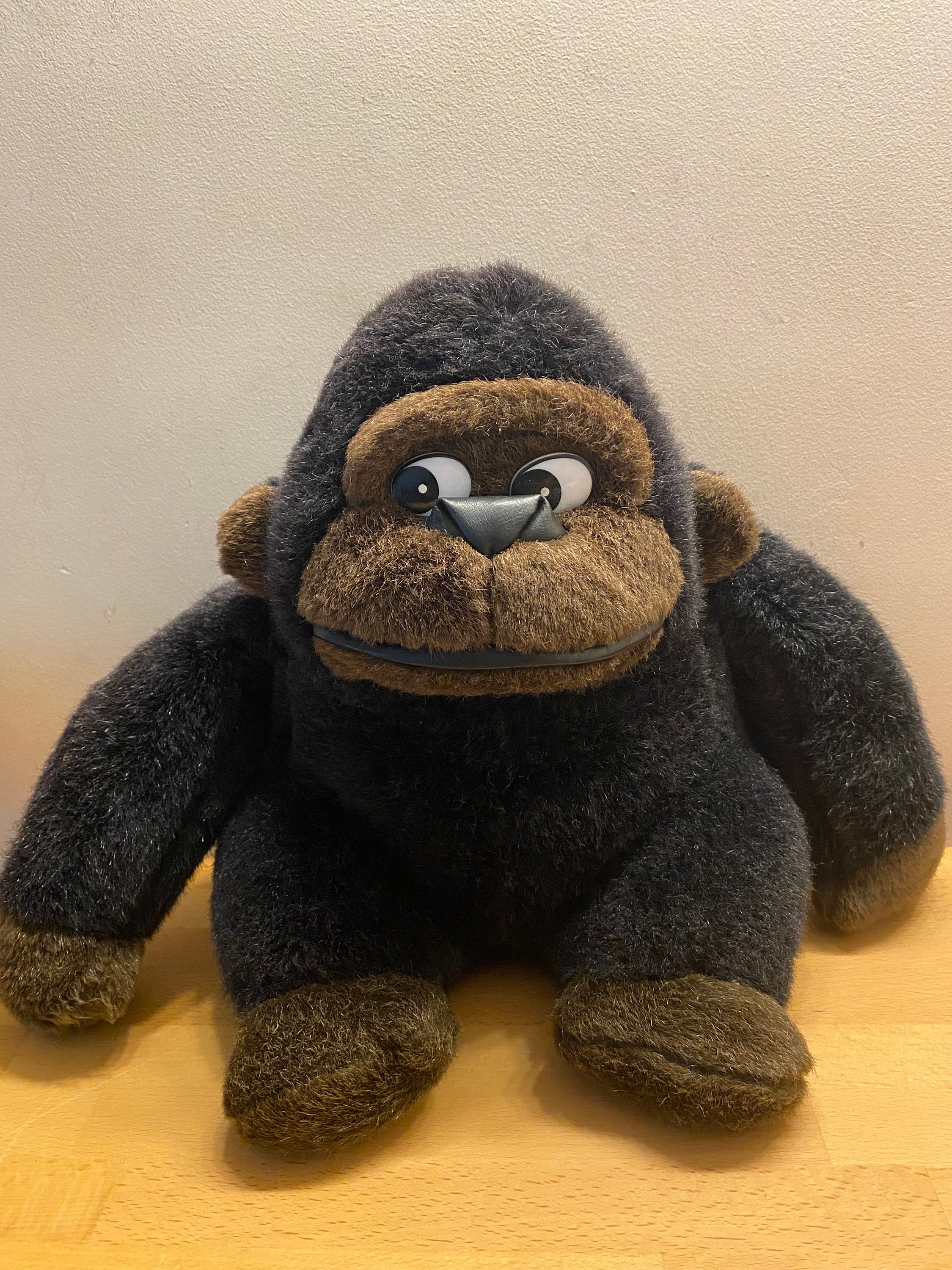 Vintage Monkey Toy Stuffed Animal Green Eyes JSNY 1970s