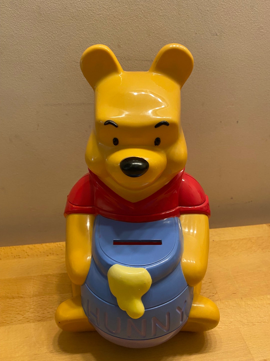 1990s Winnie the Pooh Disney Money Box With Stopper. Excellent