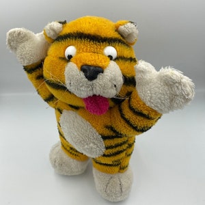 Vintage Tiger Soft Plush Toy, standing, unusual, 1980s/1990s
