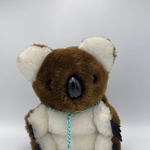 Peluche morbido di koala Dakin degli anni '70, vintage con artigli in feltro, marrone e bianco