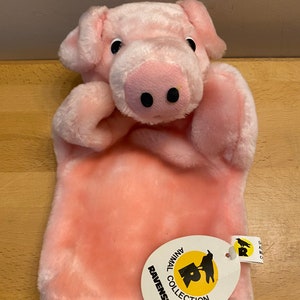 Marioneta de mano de cerdo Ravensden vintage de los años 90. Peluche suave, monísimo, con etiqueta y etiqueta colgante. Un regalo ideal para los amantes de los cerdos.