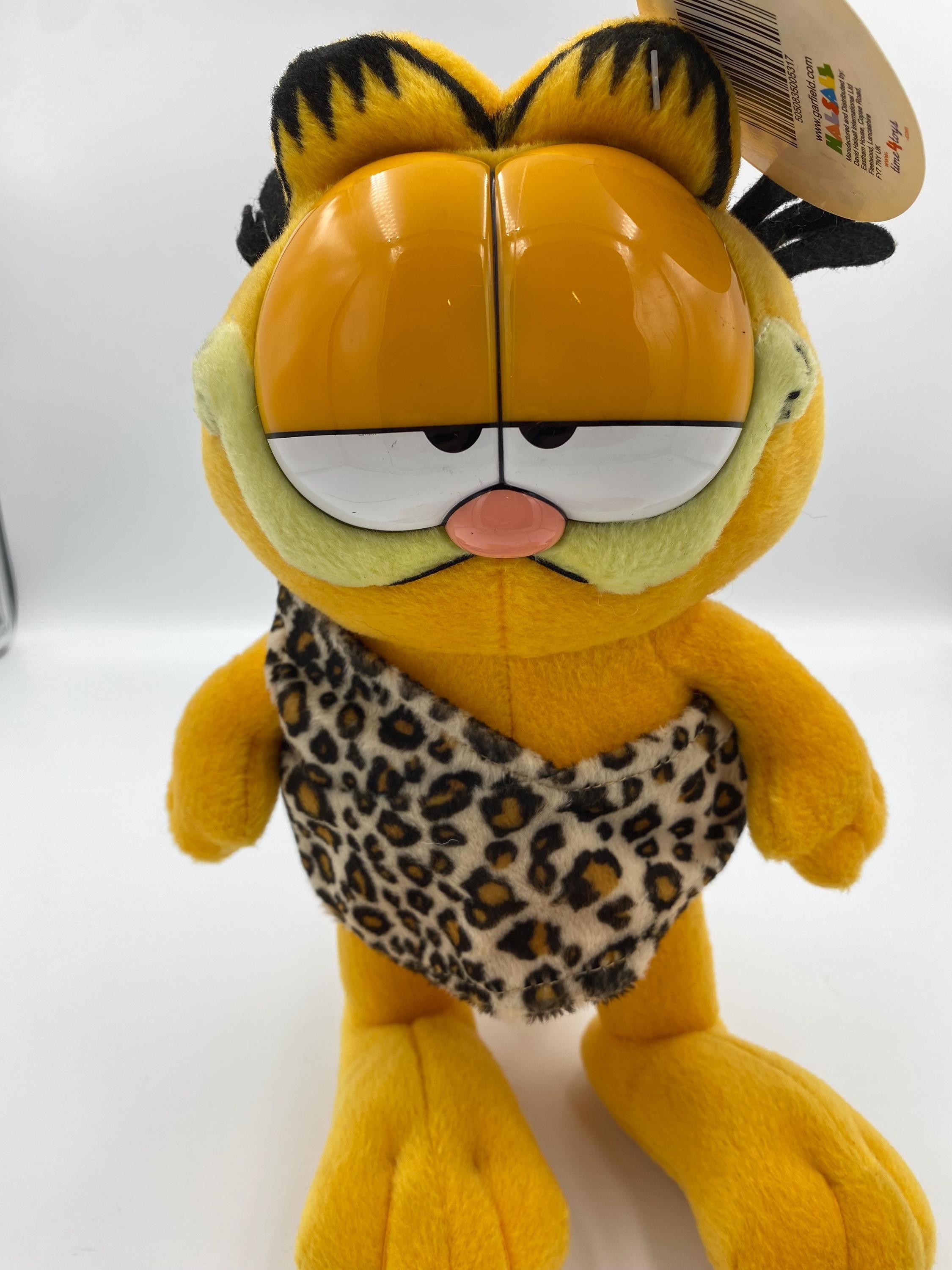 Rare 1980s Garfield 'caveman' Cat Vintage Retro Soft Plush Toy