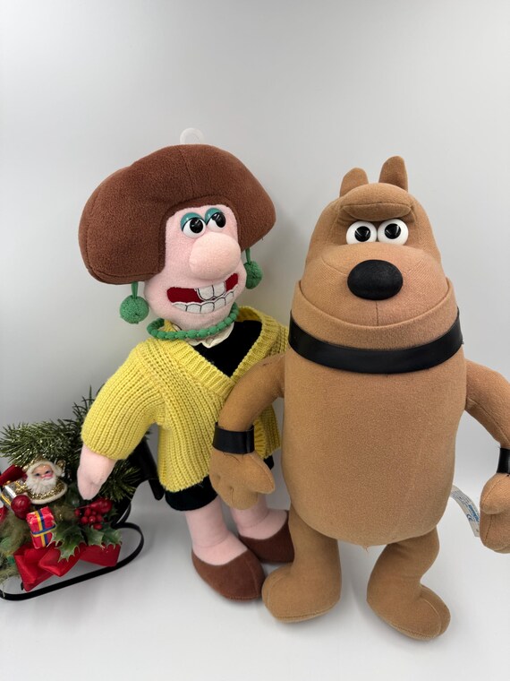 1970年代 初頭 アメリカ ウェンディーズ ぬいぐるみ アドバタイジング レア ウェンドレンと犬のプレストン、ウォレスとグルミットソフト