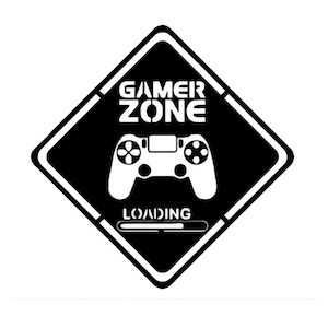Gamer SVG Gamer Zone Loading Cricut Cut File, Funny Video Game Controller PNG DXF, Teen Boy Gaming Room Clipart Commercial Use Vector eps