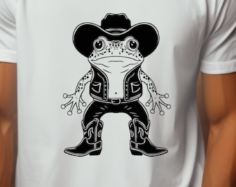 Rana vaquera SVG, sheriff occidental PNG (diseño digital)