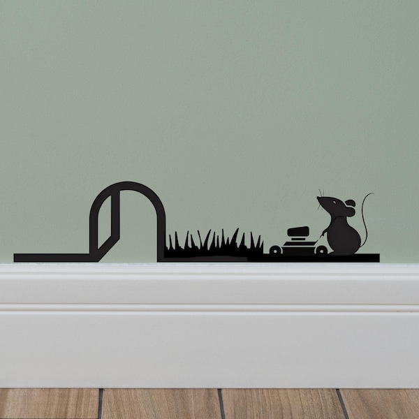 Mouse Hole Baseboard SVG: Mowing Mouse Wall Decal (Digital Download)
