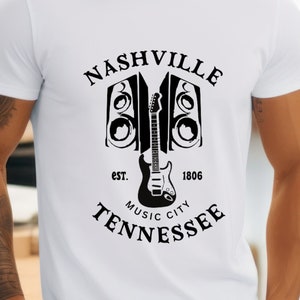 Nashville SVG, Tennessee SVG, Nashville Tennessee SVG, muziek SVG, speakers SVG, gitaar SVG, Music City SVG, Nashville sticker SVG en PNG