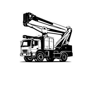 Electric lineman svg, lineman truck svg, bucket truck svg, Truck Svg, Big Truck Clipart, Electric Truck Cricut, Truck Cut file SVG PNG DXF