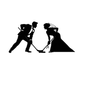 Boda de hockey svg, hockey svg, boda svg, boda deportiva svg, novia de hockey svg, novio de hockey svg, pareja de hockey SVG DXF PNG