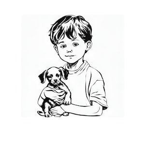 Boy with dog svg, boy svg, dog svg, childhood svg, Latino boy, Mexican boy, child with dog svg, cute boy, boy with puppy SVG DXF PNG
