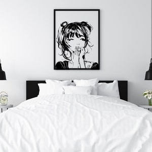 Anime girl svg, girl svg, girl png, woman svg, beauty svg, decalque de parede svg, linda garota svg, linda garota de anime SVG e PNG