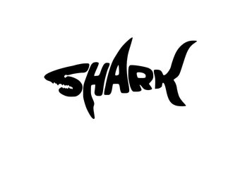 Shark in Letters SVG: Ocean Life Decal (Digital Download)