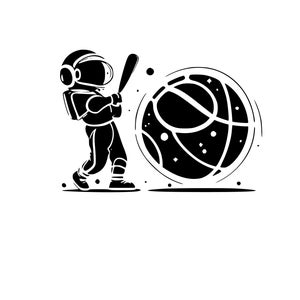 Astronauta svg, astronauta bambino svg, baseball nello spazio svg, pianeta svg, sala giochi svg, piante svg, file vettoriale baseball in SVG, DXF e PNG