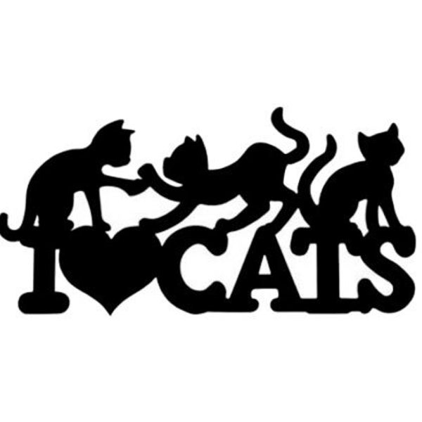 I love cats svg, cats svg, love cats svg, cute cats svg, cute kittens svg, cat lovers svg, kittens svg, vector file in SVG, DXF and PNG