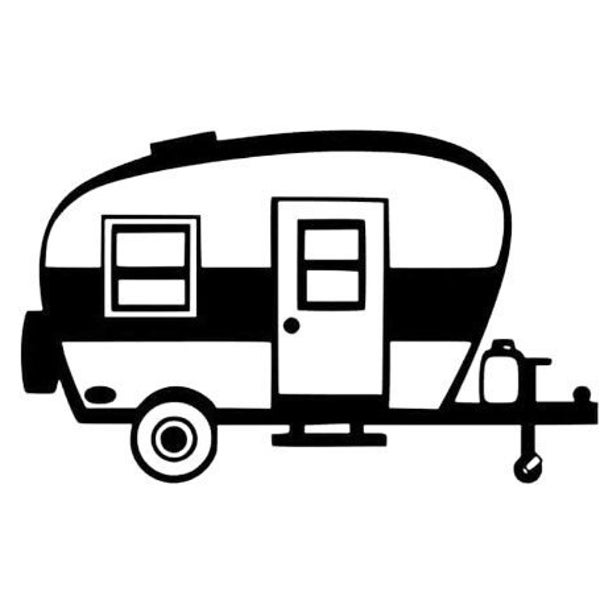 Camper svg, vintage camper svg, rv svg, travel trailer svg, camping svg, camping trailer svg, camp vector in SVG, DXF and EPS