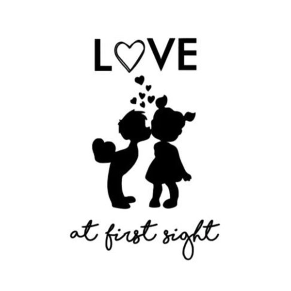 Love svg, first love svg, love at first sight svg, first kiss svg, little boy svg, little girl svg, children vector file in SVG, DXF EPS