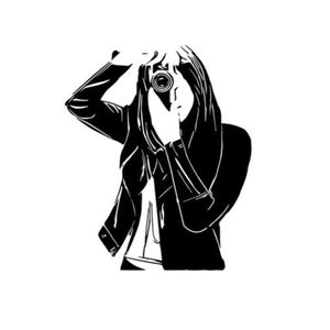 Photographer, svg, camera svg, woman with a camera svg, taking pictures svg, photography svg, vector file in SVG, DXF and EPS