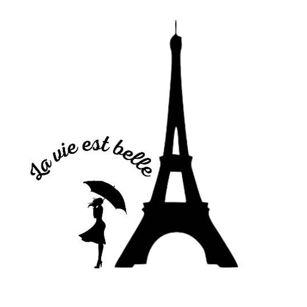 Life svg, Paris svg, France svg, Eiffel Tower svg, Life is beautiful svg, vector file in SVG, DXF and EPS for cutting machines. Not a decal.