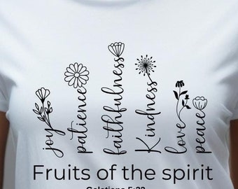 Faith Flowers SVG: Fruits of the Spirit, Bible Verse (Digital Download)