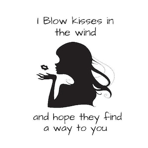 „Küsse in den Wind“ SVG: Frauensilhouette, kommerzielle Nutzung (digitaler Download)