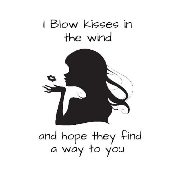 Kisses svg, Blow kisses svg, kisses in the wind svg, woman blowing a kiss, kiss svg, wind svg, vector file in SVG, DXF and EPS. Not a decal.