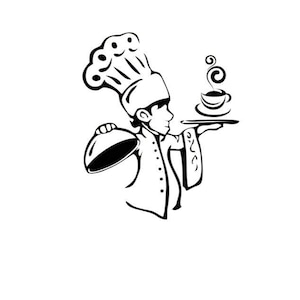 Franse chef-kok svg, chef-kok svg, kok svg, keuken svg, Franse ober svg, Franse server svg, garcon svg, keuken svg, koken SVG, DXF en EPS
