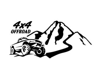 4x4 Off Road SVG Mountain Vehicle Cricut Cut File, Dirt Trail Truck PNG DXF, Extreme Sport Overlanding Vector Clipart Commercial Use