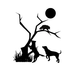 Dog treeing a coon discount