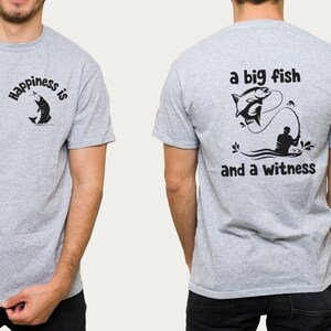 Pesca svg, pez grande svg, pez svg, pesca divertida svg, la felicidad es svg, testigo svg, camiseta delantera y trasera svg, pescador SVG PNG