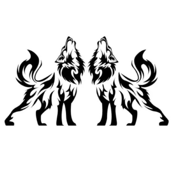 wolves svg, Wolf svg, howling wolves svg, boho wolves svg, Art deco native howling wolves tribal vector file in SVG, DXF and EPS