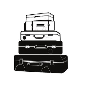 Equipaje svg, equipaje vintage svg, maleta, viaje svg, maletas svg, maleta svg, maleta de traje vintage svg, viaje SVG y PNG