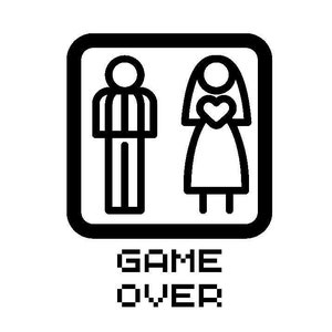 Game over svg, frisch verheiratete svg, Hochzeit svg, Ehe svg, Vektordatei in SVG- und PNG-Formaten für Schneidemaschinen. Kein Aufkleber oder Aufbügeln.