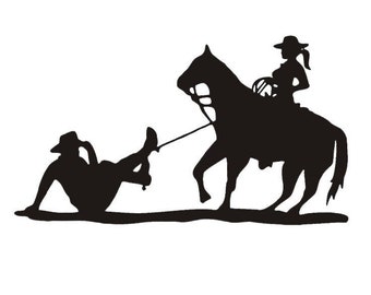 Vrouw lasso's man svg, cowgirl roping svg, western svg, rodeo svg, lasso svg, paard svg, cowgirl svg, cowboy svg, grappige cowgirl SVG DXF EPS
