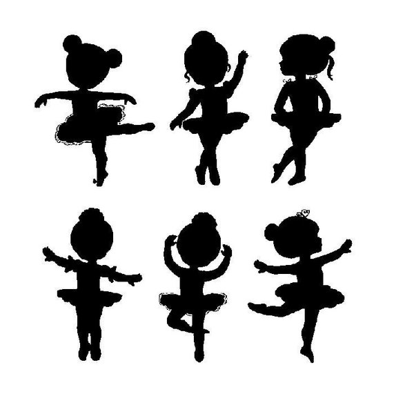 Tiny ballerinas svg, ballerinas svg, little girl dancers svg, dancers svg, vector file in SVG, DXF and EPS formats for cutting machines