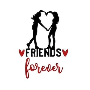Amis pour toujours, svg amis, bff svg, svg coeur bras, meilleurs amis pour toujours svg, t-shirt svg, coeur main SVG, DXF et EPS