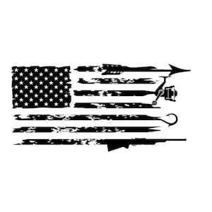 Caza svg, pesca svg, deportes svg, bandera estadounidense svg, bandera de caza svg, clipart de caza y pesca, cutfile de caza y pesca SVG y PNG