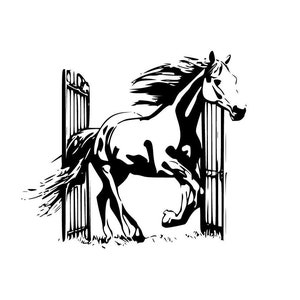 Paard svg, galopperend paard svg, poort open svg, boerderij svg, lopend paard svg, galopperend paard svg, pony svg, boerderijdieren SVG en PNG
