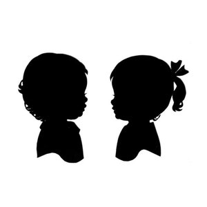Boy girl silhouette svg, cameo svg, cameo babies svg, toddlers svg, children svg, little boy svg, little girl  SVG, DXF, Png and EPS