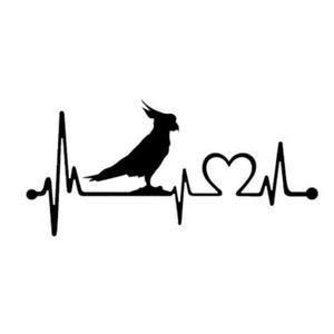 Cockatiel svg, pájaro svg, latido del corazón svg, pájaro latido del corazón svg, me encantan las cacatúas svg, cacatúas svg, pulso svg, corazón SVG, DXF y EPS