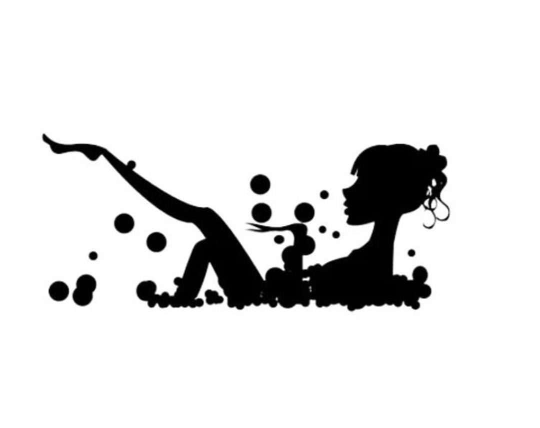 Woman in Bathtub Svg, Bathtub Svg, Shower Svg, Bubble Bath Svg, Bubbles