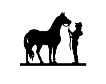 Cowgirl and Horse SVG: Western Ranch Vector (Digital Download)