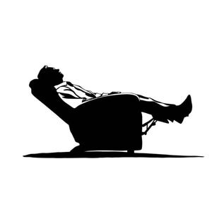 Sillón reclinable svg, hombre en un sillón reclinable svg, silla svg, durmiendo en una silla svg, hombre dormido svg, hombre durmiendo svg, silla reclinable SVG PNG DXF