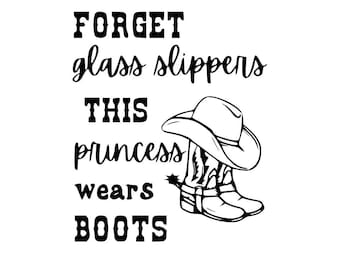 Cowgirl Princess Boots SVG: Western Girl Vector File (Digital Download)